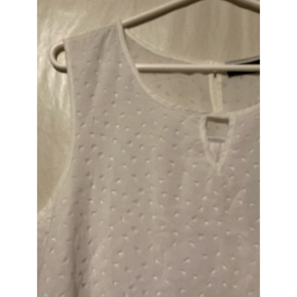 Apt. 9 Womens Blouse White Sleeveless Layered High Low Keyhole Boho Top L New - Picture 4 of 7